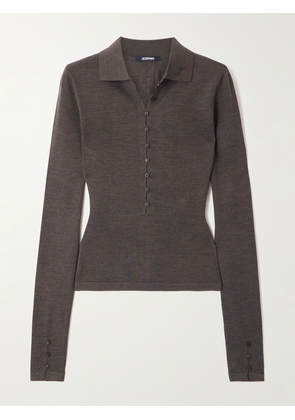 Jacquemus - Wool-blend Polo Sweater - Brown - FR 32,FR 34,FR 36,FR 38,FR 40,FR 42,FR 44