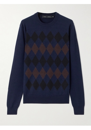 Proenza Schouler - Vivian Argyle Wool And Silk-blend Sweater - Blue - x small,small,medium,large