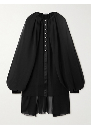 Lanvin - Layered Gathered Silk-chiffon Tunic - Black - FR 34,FR 36,FR 38,FR 40