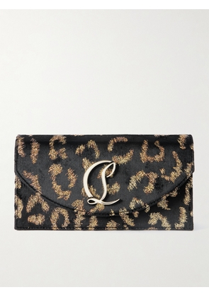 Christian Louboutin - Loubi54 Embellished Metallic Velvet-jacquard Clutch - Animal print - One size