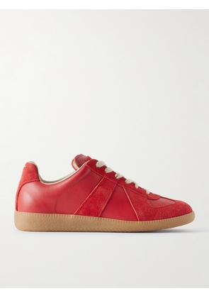 Maison Margiela - Replica Leather And Suede Sneakers - Red - IT35,IT36,IT37,IT38,IT39,IT40,IT41