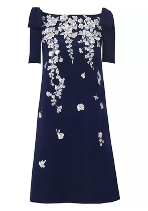 Carolina Herrera floral embroidered shift dress - Blue