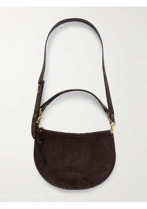 Isabel Marant - Oskan Soft Zipped Leather-trimmed Suede Shoulder Bag - Brown - One size
