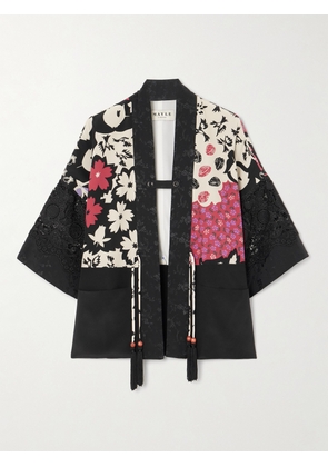 MAISON MAYLE - Sunset Tasseled Lace-trimmed Floral-print Silk Crepe De Chine Jacket - Multi - x small,small,medium,large,x large