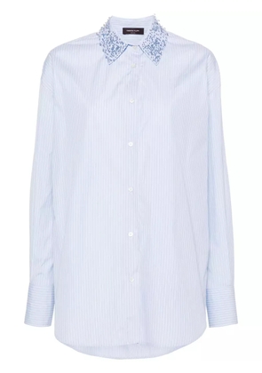 Fabiana Filippi crystal-embellished striped shirt - Blue