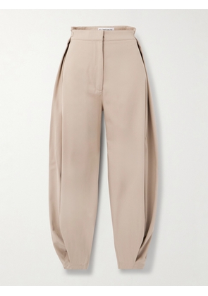 LOEWE - Cocoon Wide-leg Cotton And Silk-blend Twill Pants - Neutrals - FR 34,FR 36,FR 38,FR 40,FR 42,FR 44