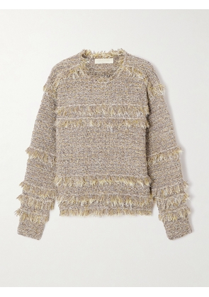 Ulla Johnson - Frayed Metallic Tweed Sweater - Gray - x small,small,medium,x large