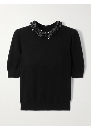 Ulla Johnson - Liv Embellished Cashmere Sweater - Black - x small,small,medium,large