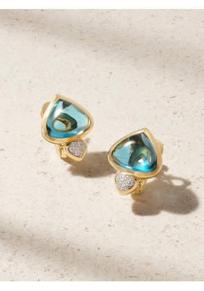 Marina B - Trisolina 18-karat Gold, Topaz And Diamond Earrings - Blue - One size