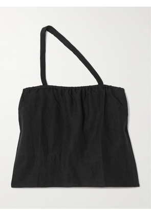 Deiji Studios - One-shoulder Linen Top - Black - xx small,x small,small,medium,large