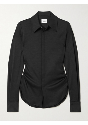 Isabel Marant - Romea Ruched Wool-jersey Shirt - Black - FR 34,FR 36,FR 38,FR 40,FR 42,FR 44