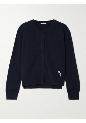 Erdem - Embroidered Cashmere And Wool-blend Cardigan - Blue - x small,small,medium,large,x large