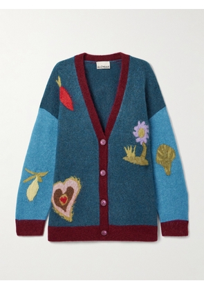 ALÉMAIS - + Studio A Fredo Oversized Jacquard-knit Cardigan - Blue - xx small,x small,small,medium,large,x large