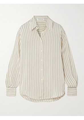 The Frankie Shop - Peri Pinstriped Satin Shirt - Cream - XXS,XS,S,M,L,XL