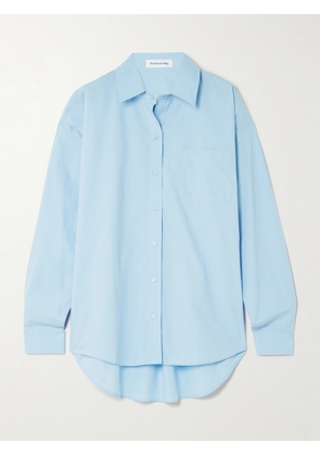 The Frankie Shop - Ornella Oversized Asymmetric Cotton-poplin Shirt - Blue - XXS,XS,S,M,L,XL