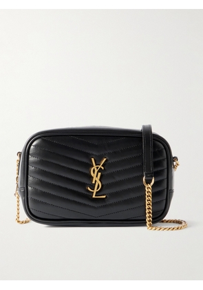 SAINT LAURENT - Lou Mini Matelassé Leather Shoulder Bag - Black - One size