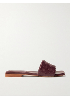 Bottega Veneta - Parco Intrecciato Leather Slides - Red - EU 37,EU 38,EU 39,EU 40