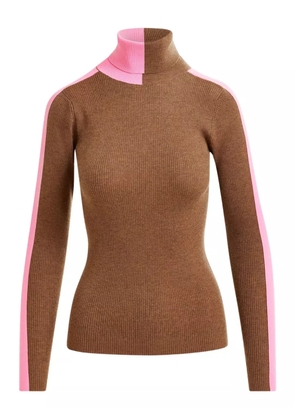 Essentiel Antwerp stripe-detail turtleneck sweater - Brown