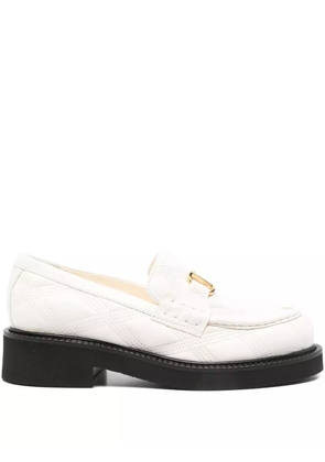 Valentino Garavani quilted-pattern VLogo Signature loafers - White
