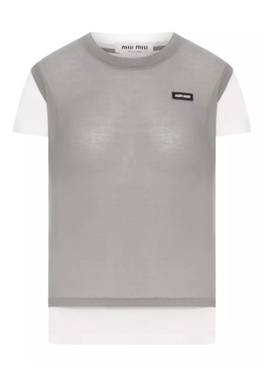 Miu Miu paneled T-shirt - Grey