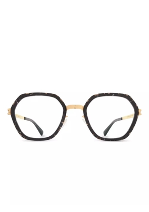 Mykita geometric-frame clear-lens glasses - Gold