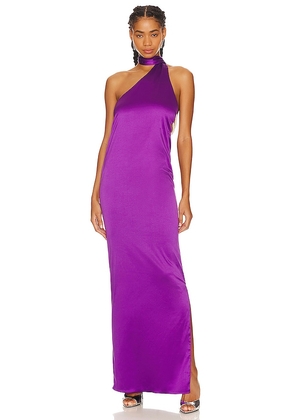 Khanums Kara Pearl Trim Maxi Dress in Purple. Size M. Also in S, XL/1X.