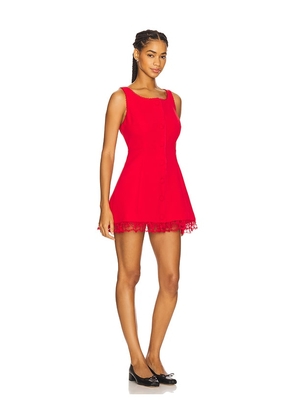 For Love & Lemons Serena Mini Dress in Red. Size L. Also in M, S, XL, XS.