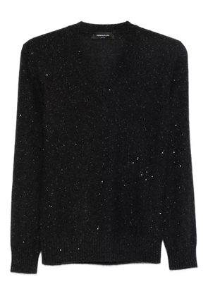 Fabiana Filippi sequin-embellished V-neck sweater - Grey