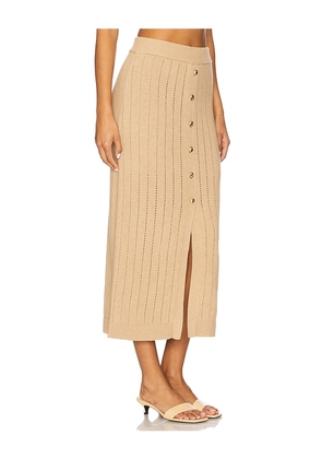 HEVRON Mia Skirt in Tan. Size L. Also in M, S, XL, XS.