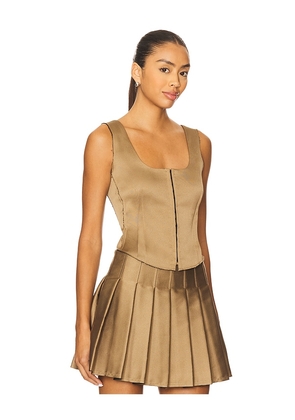 SIMKHAI Carly Top in Metallic Bronze. Size 0. Also in 10, 2, 4, 6, 8.