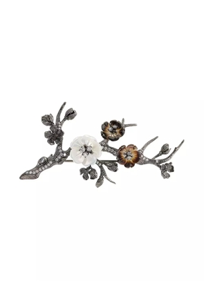 Anabela Chan Sakura Blossom diamond brooch - Black
