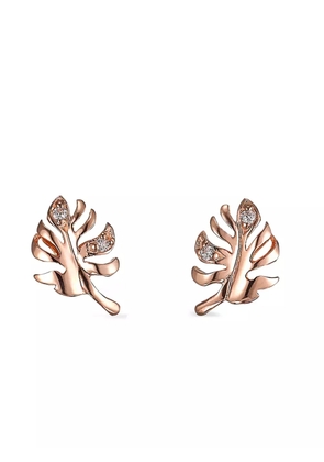 Anabela Chan 18K gold Palm diamond earrings - Pink