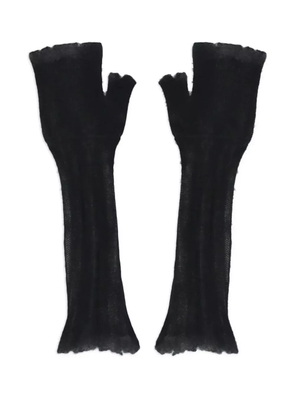 Avant Toi ribbed fingerless gloves - Black