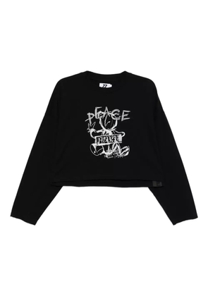 izzue graphic-print cotton T-shirt - Black