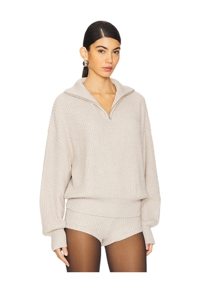 Lovers and Friends Shivani Zip Sweater in Beige. Size L. Also in M, S, XS, XXS.