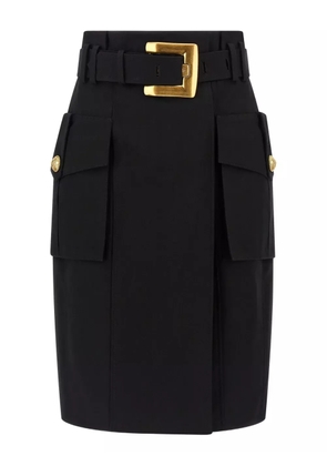 Balmain belted cargo pencil skirt - Black