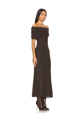 MAJORELLE Avalee Maxi Dress in Chocolate. Size L. Also in M, S, XL, XS, XXS.