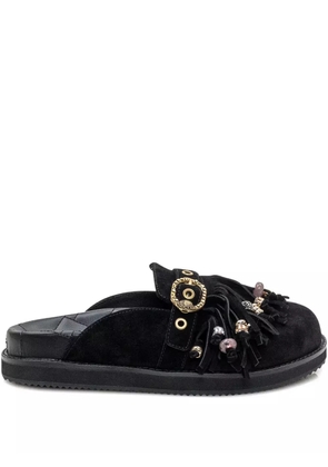 Kurt Geiger London fringe-embellished flat mules - Black