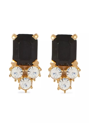 Nina Ricci Pre-Owned 1980s black-stone gold-tone earrings