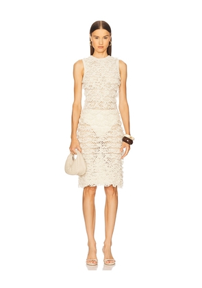 nastyamasha Crochet Floral Mini Dress in Ivory. Size M. Also in L.