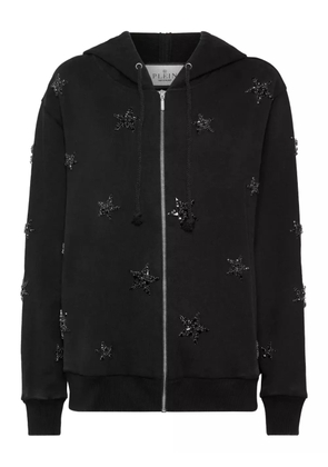 Philipp Plein star-embellished zip-up hoodie - Black