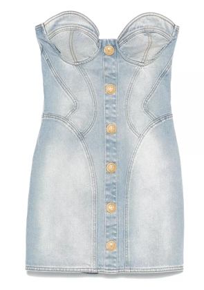Balmain denim mini dress - Blue