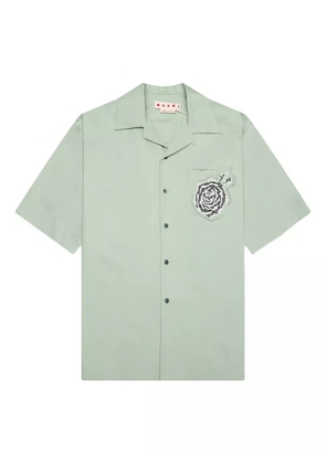 Marni crystal-embellished pocket shirt - Green