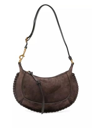 ISABEL MARANT Oskan topstitch suede shoulder bag - Brown