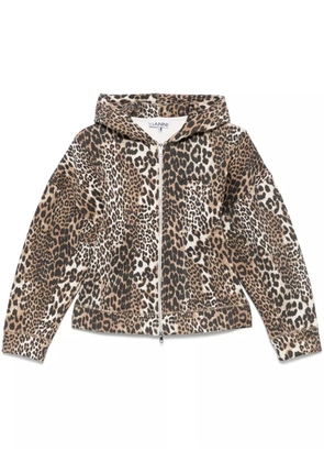 GANNI leopard-print hoodie - Brown
