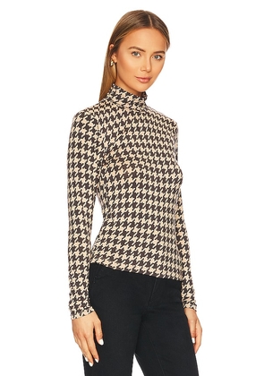 Sanctuary Slinky Mock Turtleneck Top in Cream,Brown. Size L. Also in M, S, XL, XXL.
