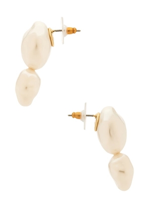 Lele Sadoughi Estate Double Drop Earrings in White.