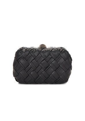 olga berg Haven Woven Clutch in Black.