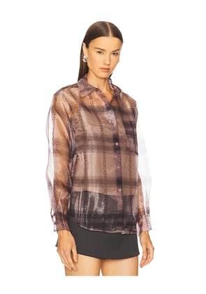Line & Dot Duro Shirt in Brown. Size L. Also in M, S, XS.