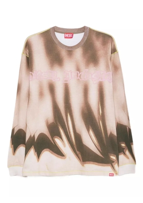 Diesel abstract-print long-sleeve T-shirt - Neutrals
